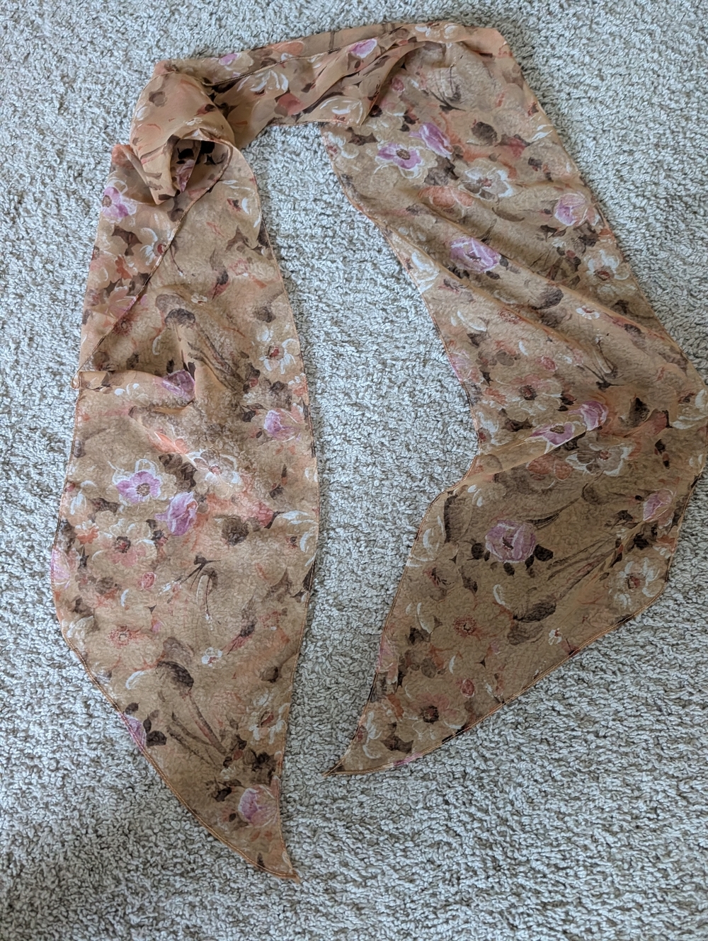 Floral Scarf 68"X8"  100%polyester